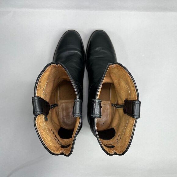 Justin Men's Size 10D Jackson Black Leather 10" Roper Cowboy Boots - Picture 10 of 12